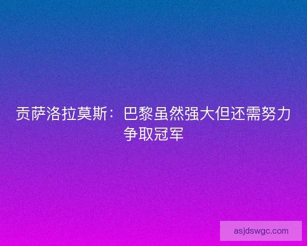 贡萨洛拉莫斯：巴黎虽然强大但还需努力争取冠军
